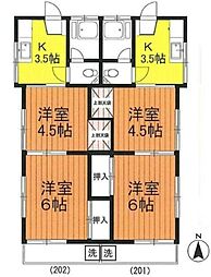ホワイトコーポ 2Kの間取図画像