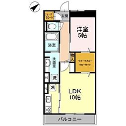 パークヒルズ 1LDKの間取図画像