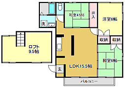 カサグレイズ2北棟 3LDKの間取図画像