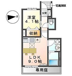 海老名市大谷北2丁目アパート 1LDKの間取図画像