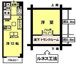 ルネス・カトー弐番館 ワンルームの間取図画像