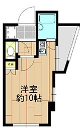 エーエス・ホームズ中村橋 ワンルームの間取図画像