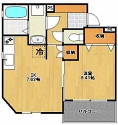 ラ・ポール 1LDKの間取図画像