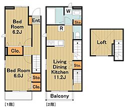 KINOIE TERRACE 2LDKの間取図画像