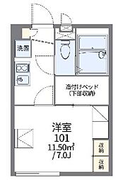 レオパレス若宮 1Kの間取図画像