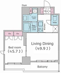 PARKFLATS渋谷代官山 1LDKの間取図画像