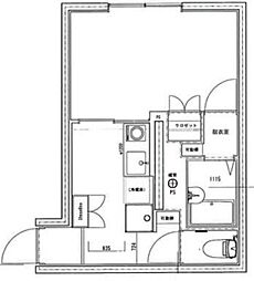 プリンス本町 1階ワンルームの間取り