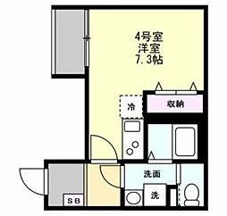 ベイルームステラ橋本 ワンルームの間取図画像