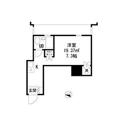 ダイヤモンドレジデンス新宿 ワンルームの間取図画像
