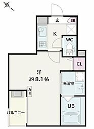 Jack unokiIV 1Kの間取図画像