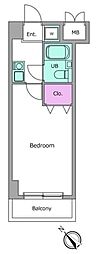 ビエラコート桜台 1Kの間取図画像