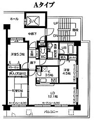 シャルマン 2階3LDKの間取り