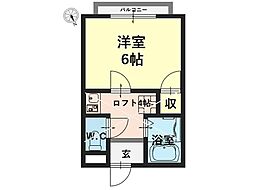 グリーンハイツウエノ2 1Kの間取図画像