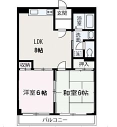 エル・ヴィーナ和光 2DKの間取図画像