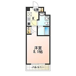 FDSWILLKOHAMA 1Kの間取図画像