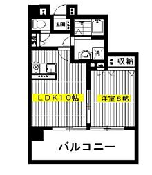 プリザーヴ中村橋 1LDKの間取図画像