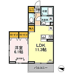 ヴェルドミールカシマ2 1LDKの間取図画像