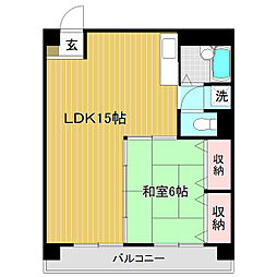 ブランドール 1LDKの間取図画像