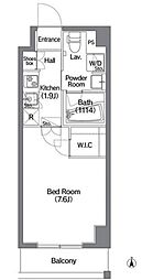 コンフォリア錦糸町DEUX 7階1Kの間取り