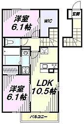 ルシアン 2LDKの間取図画像