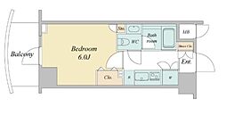 アジールコート西新宿 1Kの間取図画像