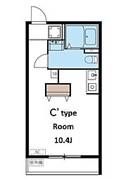 東急多摩川線 鵜の木駅 徒歩8分の賃貸アパート 3階ワンルームの間取り