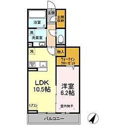 コンフォルト 1LDKの間取図画像