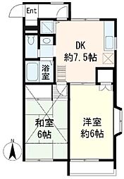 ウィスタリア大泉 2DKの間取図画像