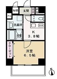 Ｃｏｍｏ Ｐａｌａｃｉｏ 日暮里 7階1Kの間取り