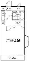 パークサイド早稲田3 1Kの間取図画像