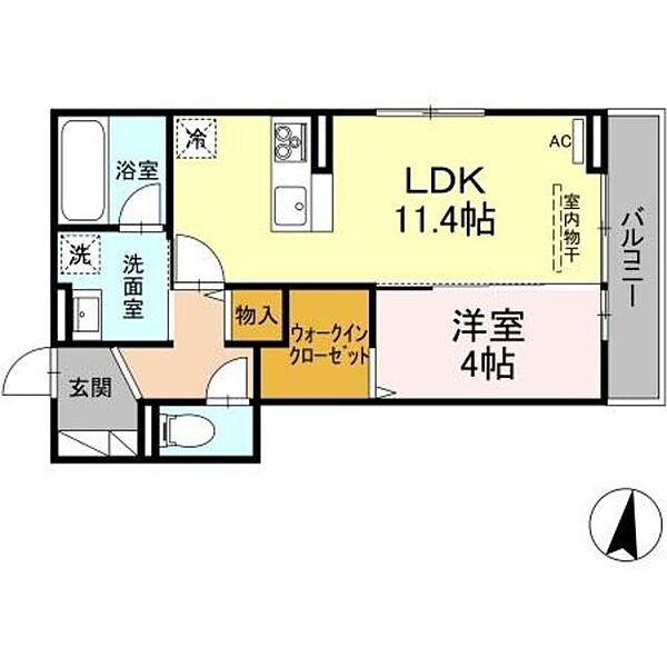 プライマリー ｜新潟県上越市五智１丁目(賃貸アパート1LDK・3階・42.79㎡)の写真 その2