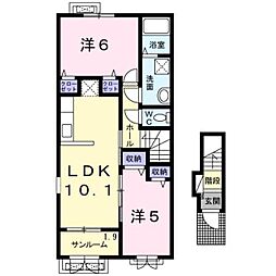 シュエット1 2LDKの間取図画像