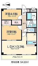 スターフラッツ 2LDKの間取図画像