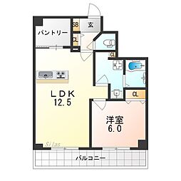 パインフィールド二条城 5階1SLDKの間取り