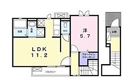 クレイン大蔵 1Kの間取図画像