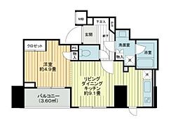 キュスティーヌ18目白学園通り 1LDKの間取図画像