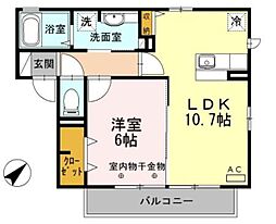 グラール 1LDKの間取図画像