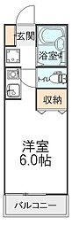 AD南柏 ワンルームの間取図画像