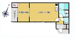 エトワール相模大野 1LDKの間取図画像