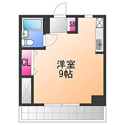 府中セントポーリア ワンルームの間取図画像