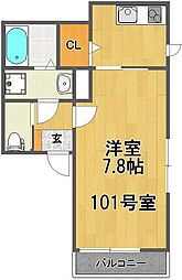 Best Stage拝島 1階1Kの間取り