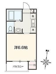 MELLAS淵野辺V 1Kの間取図画像
