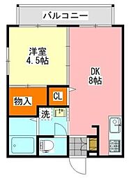 アーバン千葉寺 1DKの間取図画像