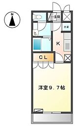 フェニックス 1Kの間取図画像