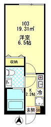 Grand Louvre 平和島 1Kの間取図画像