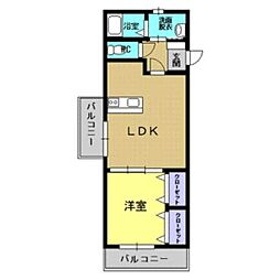 サンクチュアリフルマチ 1LDKの間取図画像