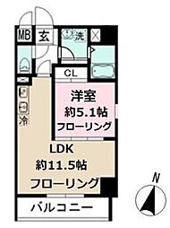 ミリアビタNo.33 1LDKの間取図画像
