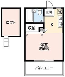 メゾン林間 ワンルームの間取図画像