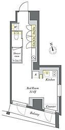 プライムメゾン清澄白河 ワンルームの間取図画像