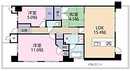 ファインデイズ北花田 3LDKの間取図画像